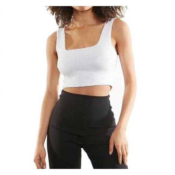 NEW COMMANDO sequin crop top in white - Picture 1 of 3